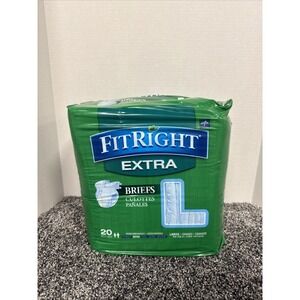 L Adult Underwear  48" - 58" FitRight Extra Briefs Diapers 20PK~Brand New~